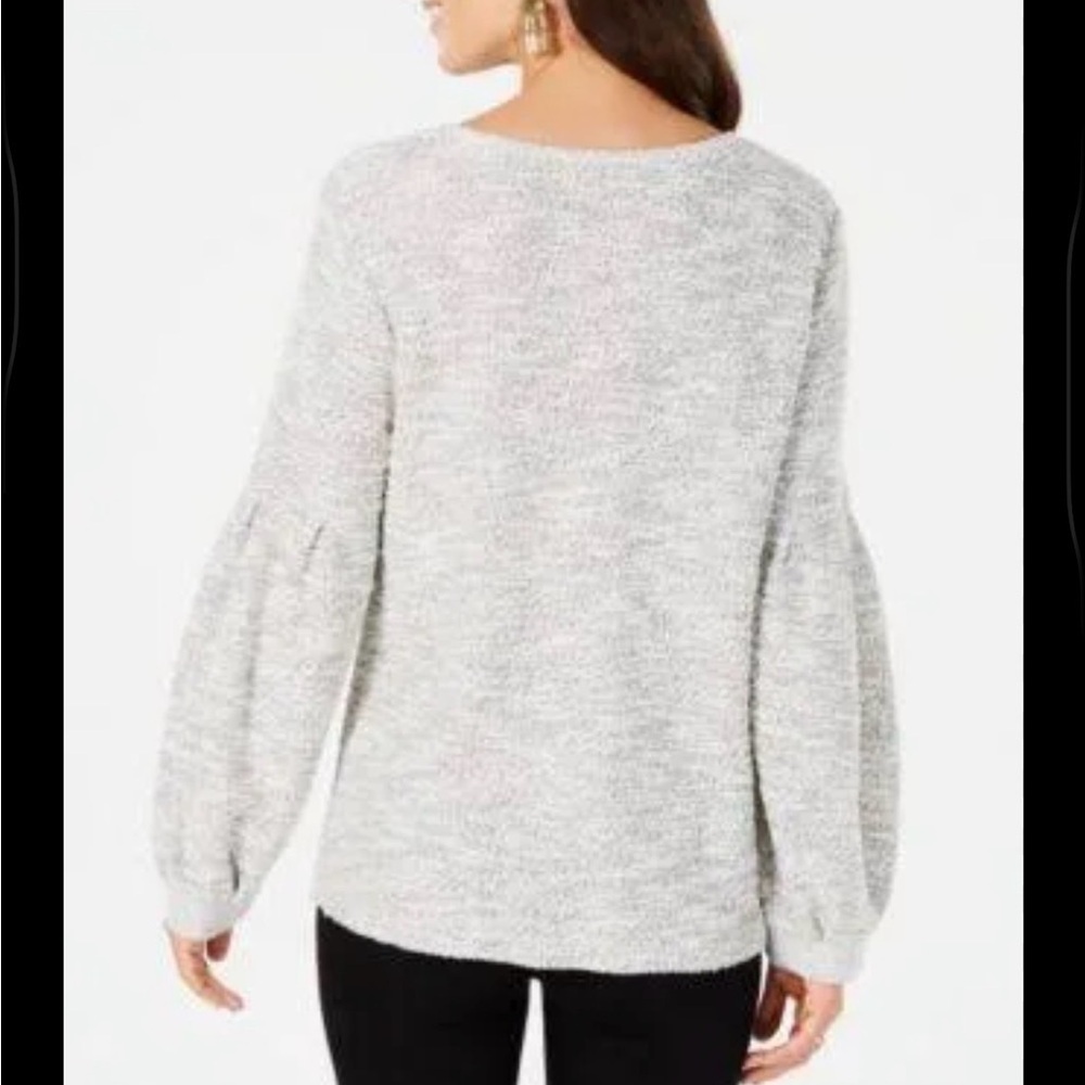 Style&co Women’s Neutral Lurey Puff Sleeve Sweater Size Small - Picture 2 of 12